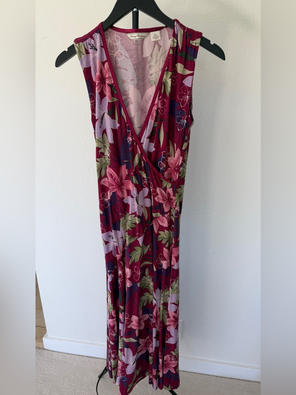 Tommy Bahama Floral Wrap Maxi Dress in Berry Pink (S 4/6)